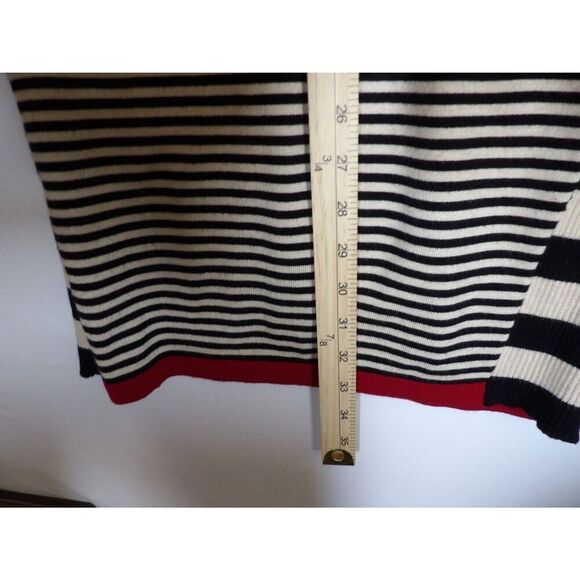 Pink Rose Dress Womens size PL Stripe cream black red Soft Midi Sweater - Picture 4 of 9
